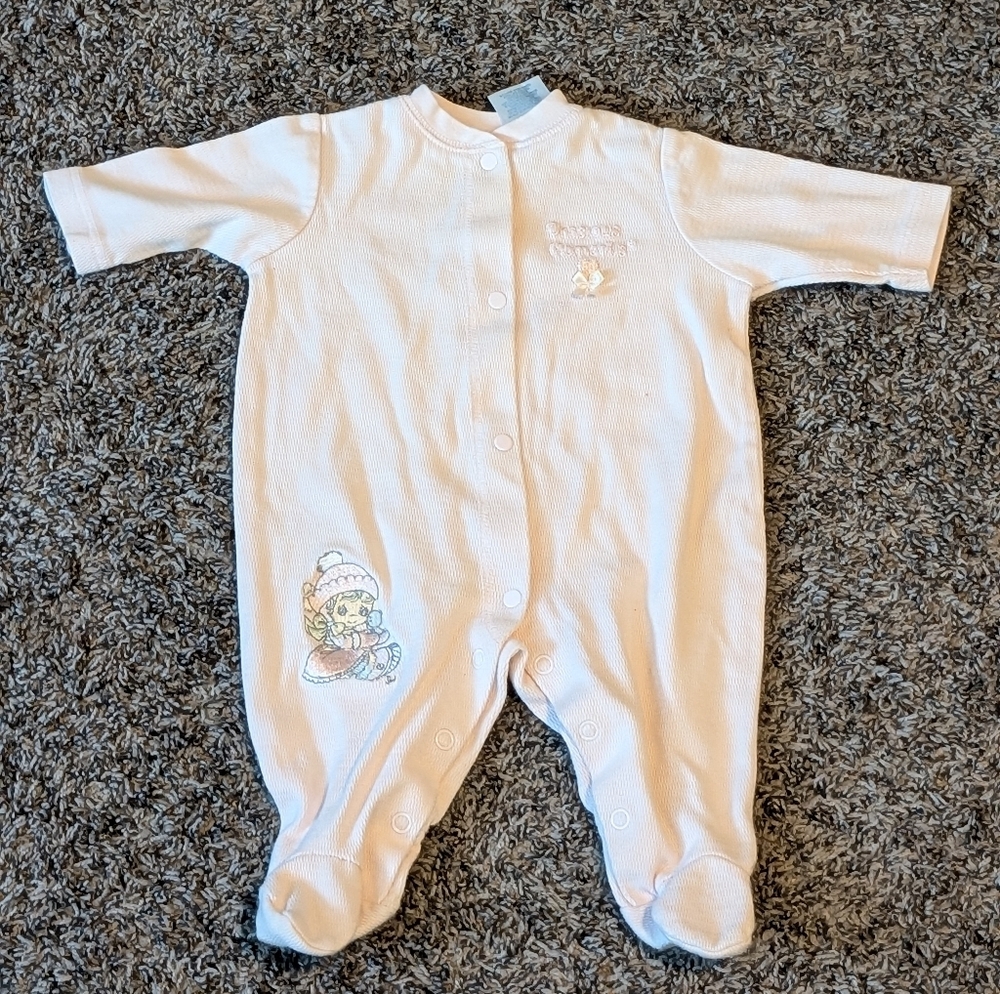 Precious Moments Baby Pink Footed Baby One Piece